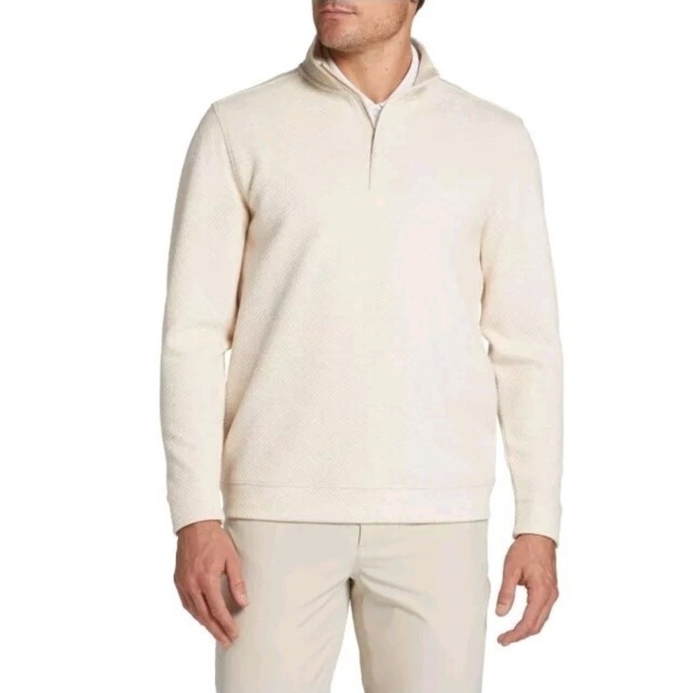 NWT Men's Walter Hagen Clubhouse Midweight 1/4 Zip - Small - Light Khaki - Picture 1 of 7